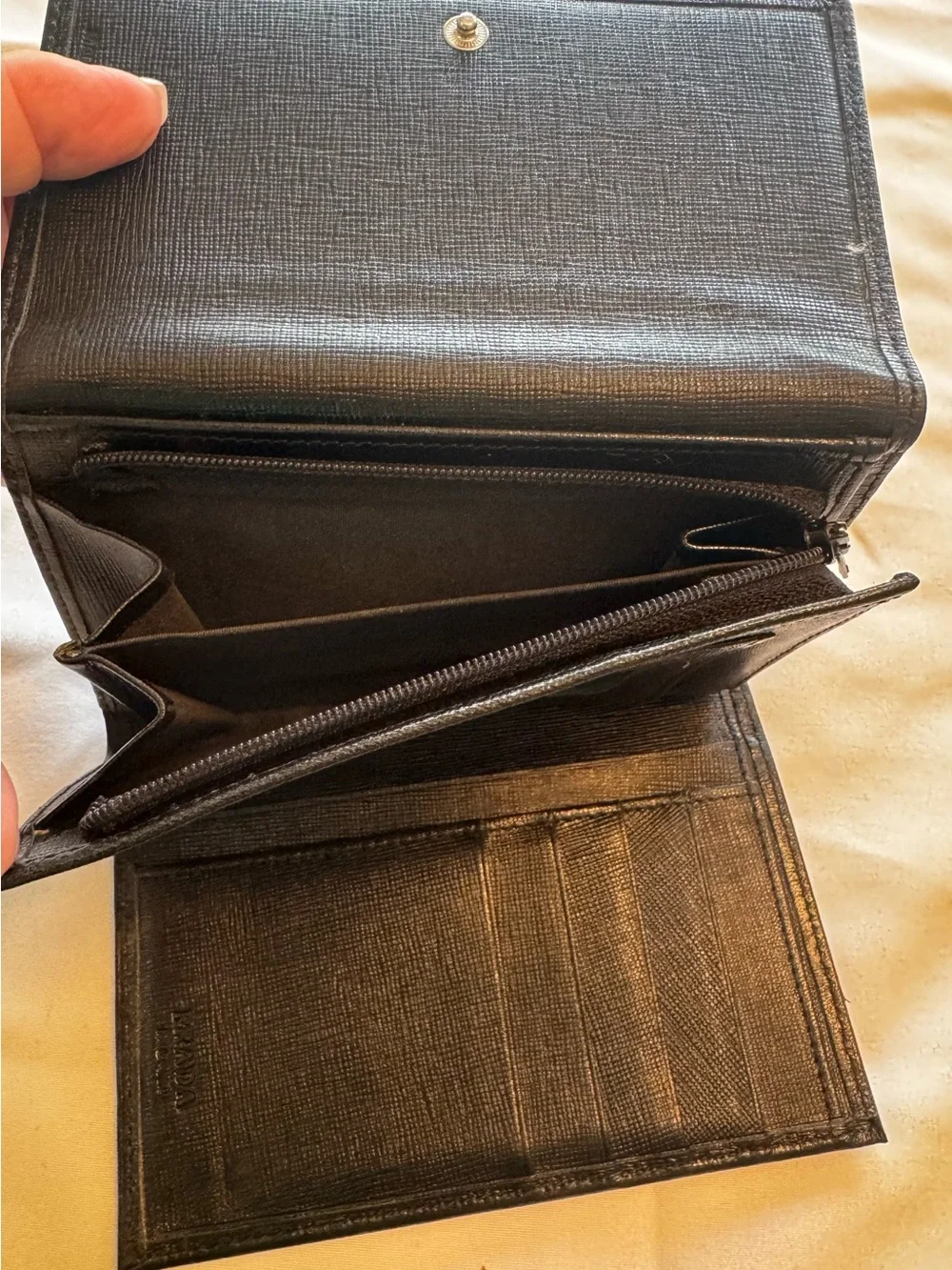 Prada Black Saffiano Leather Continental Wallet | Snap Closure | Made in Italy